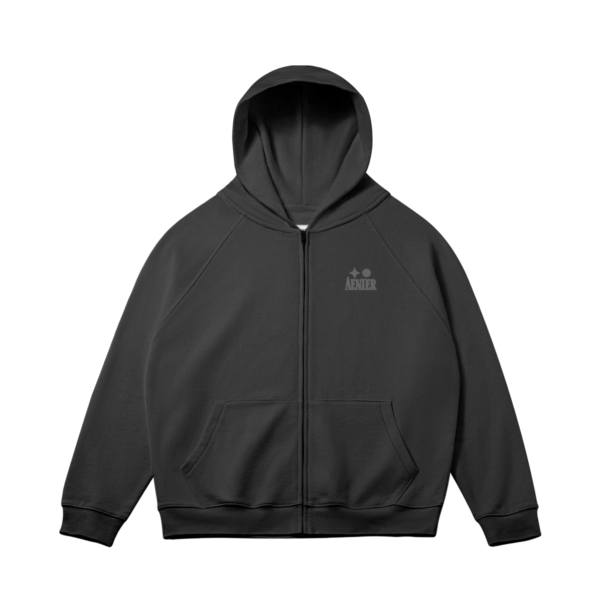 Black Heavyweight Zip Hoodie